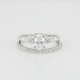 Oval Three-Stone Bridal Set