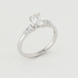 Oval Three-Stone Bridal Set