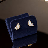 Bezel Marquise Cluster Stud