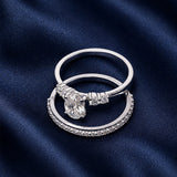 Oval Three-Stone Bridal Set