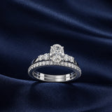 Oval Three-Stone Bridal Set