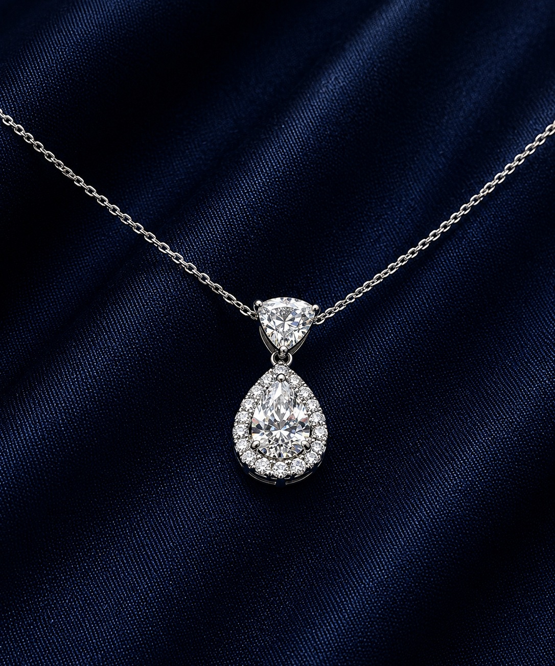 Pear Halo Pendant