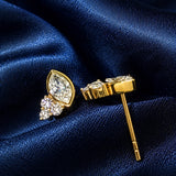 Bezel Marquise Cluster Stud