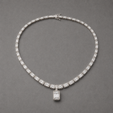 Emerald Drop Tennis Necklace