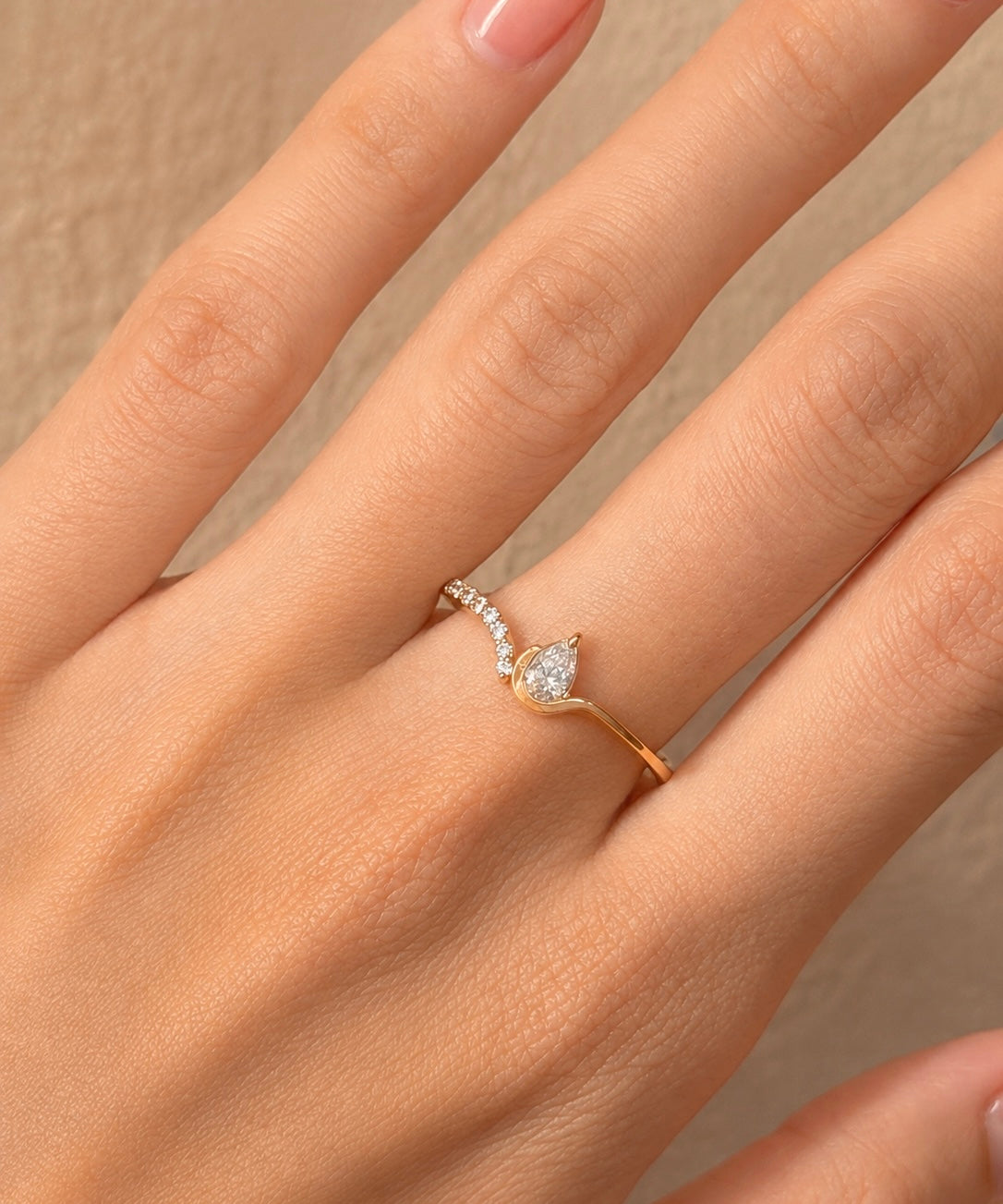 Pear Open Embrace Ring