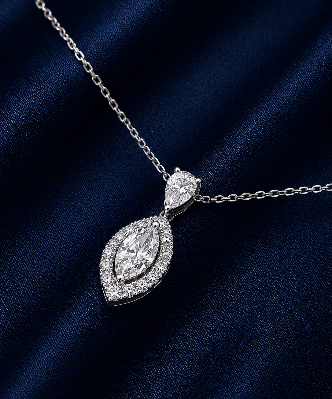 Marquise Halo Pendant