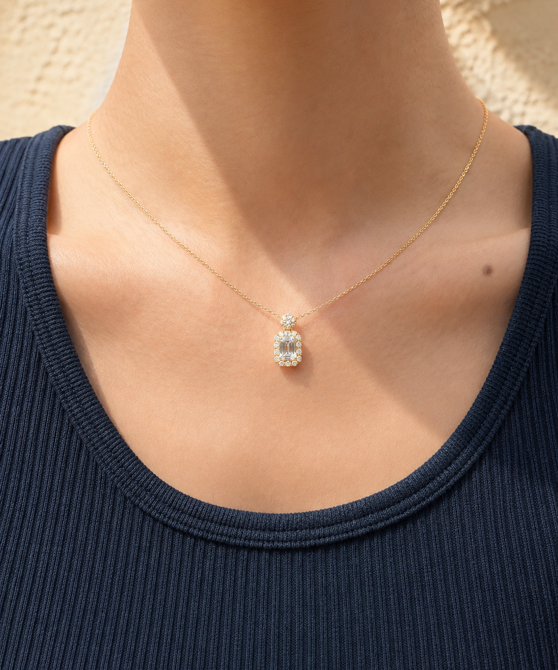 Emerald Halo Pendant
