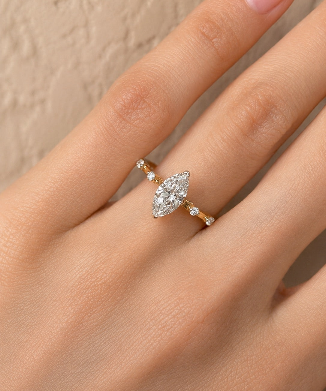 Marquise Side Stone Ring