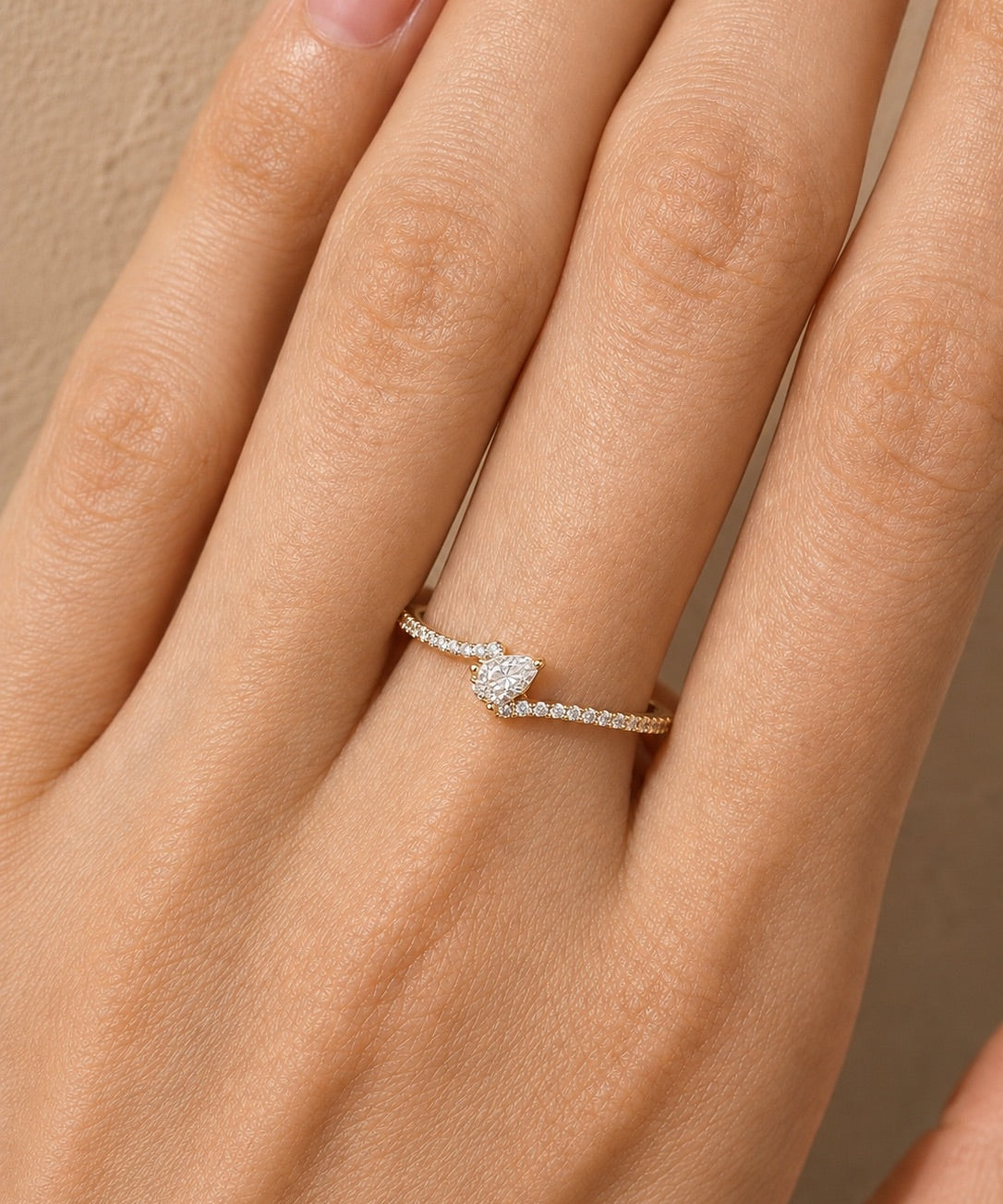 Pear Bypass Ring