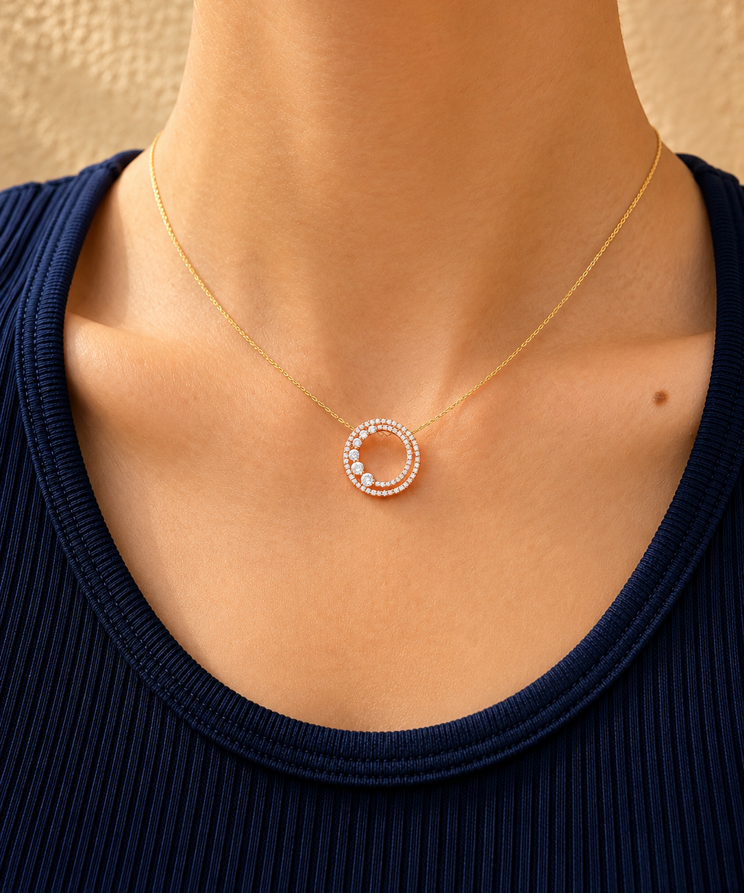 Open Circle Pavé Pendant