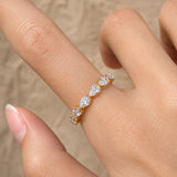 Pear Milgrain Eternity Band