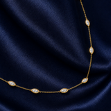 Round Gold Station Necklace