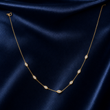 Round Gold Station Necklace