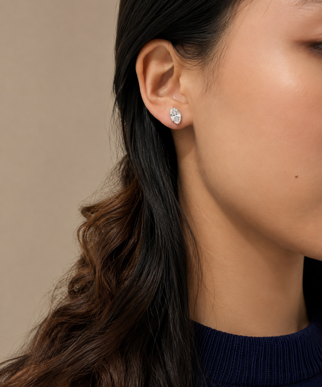 Marquise Solitaire Stud