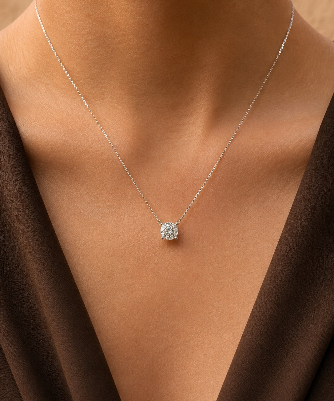 Round Halo Necklace