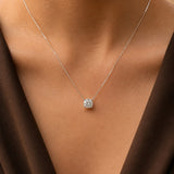 Round Halo Necklace