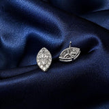 Lab Grown Diamond Halo Stud Earrings Marquise 0.63 ct 14K White Gold