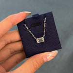 2 ct Emerald Cut Lab Grown Diamond Necklace 14K White Gold