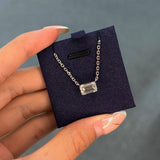 2 ct Emerald Cut Lab Grown Diamond Necklace 14K White Gold