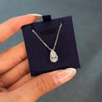 2 ct Pear Lab Grown Diamond Solitaire Necklace 14K White Gold