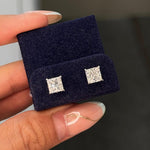 Princess Solitaire Stud 18K White Gold 1ct