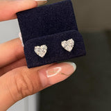 Heart Lab Grown Diamond Stud Earrings 1 ct 18K White Gold