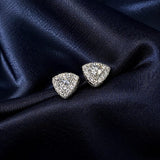 Lab Grown Diamond Halo Stud Earrings Trillion 0.59 ct 14K White Gold