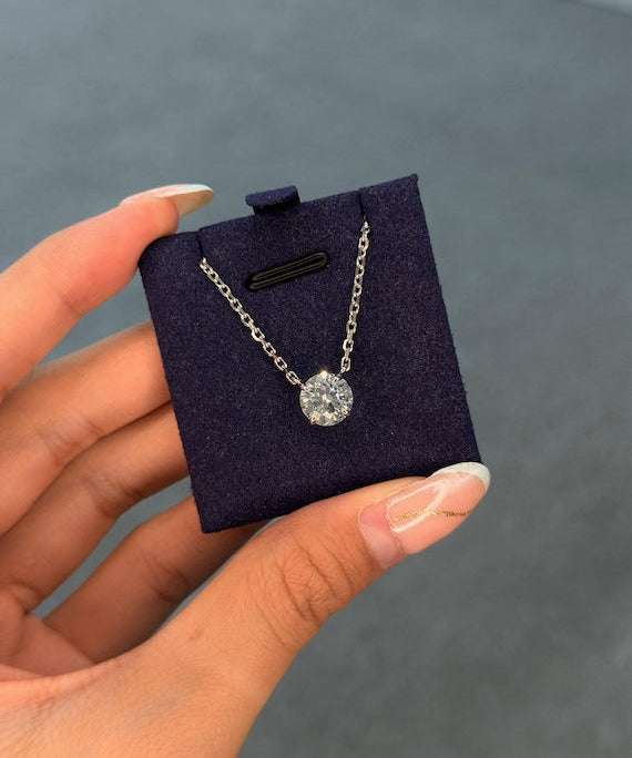 Round Solitaire Necklace