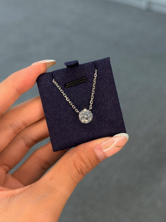 Round Solitaire Necklace