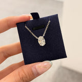 2 ct Oval Lab Grown Diamond Necklace 14K White Gold