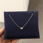 Pear Lab Grown Diamond Necklace Two Stone 925 Sterling Silver