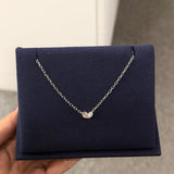 Pear Lab Grown Diamond Necklace Two Stone 925 Sterling Silver