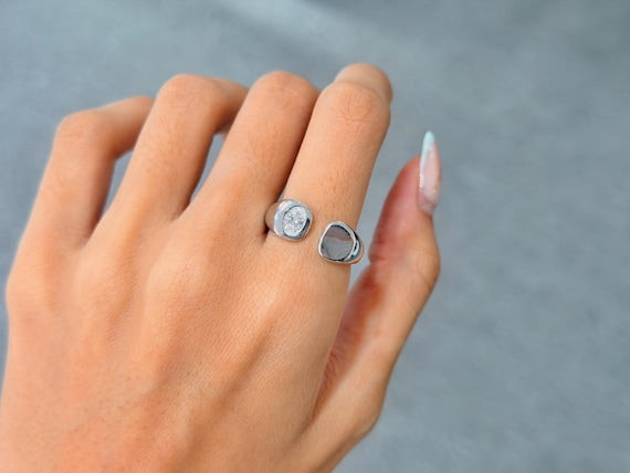Oval Lab Grown Diamond Signet Ring 0.41 ct 925 Sterling Silver