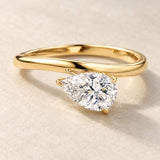 1.20 ct Pear Lab Grown Diamond Solitaire Ring 9K Yellow Gold