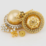 Golden South Sea Pearl Drop Earrings Lab Grown Diamond Halo 14K Yellow Gold