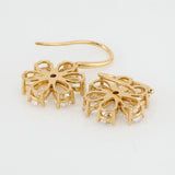 Lab Grown Diamond Flower Earrings Pear Petal Drops 5.20 ct 14K Yellow Gold