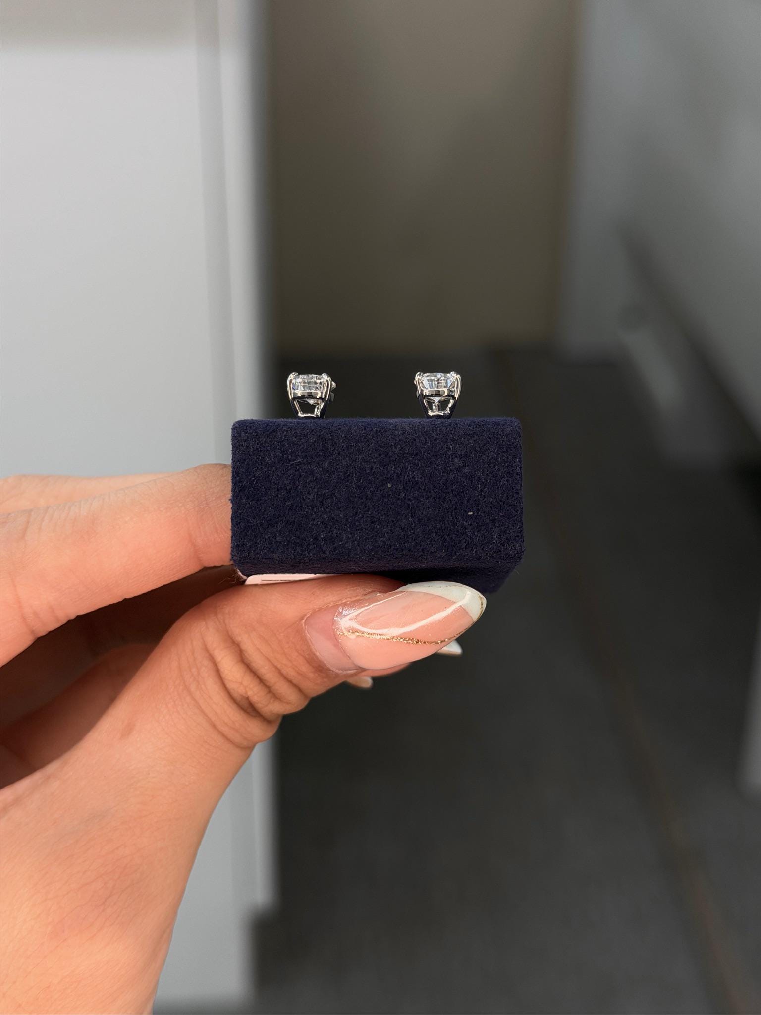 Pear Lab Grown Diamond Stud Earrings 1 ct 18K White Gold