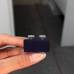 Trillion Lab Grown Diamond Stud Earrings 1 ct 18K White Gold