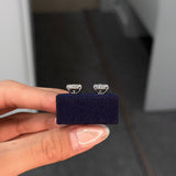 Trillion Lab Grown Diamond Stud Earrings 1 ct 18K White Gold