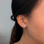 Trillion Lab Grown Diamond Stud Earrings 1 ct 18K White Gold