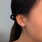 Trillion Lab Grown Diamond Stud Earrings 1 ct 18K White Gold