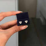 Heart Lab Grown Diamond Stud Earrings 1 ct 18K White Gold