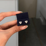 Heart Lab Grown Diamond Stud Earrings 1 ct 18K White Gold