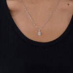 2 ct Oval Lab Grown Diamond Necklace 14K White Gold