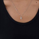 2 ct Oval Lab Grown Diamond Necklace 14K White Gold