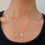2 ct Pear Lab Grown Diamond Solitaire Necklace 14K White Gold