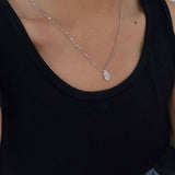 2 ct Pear Lab Grown Diamond Solitaire Necklace 14K White Gold