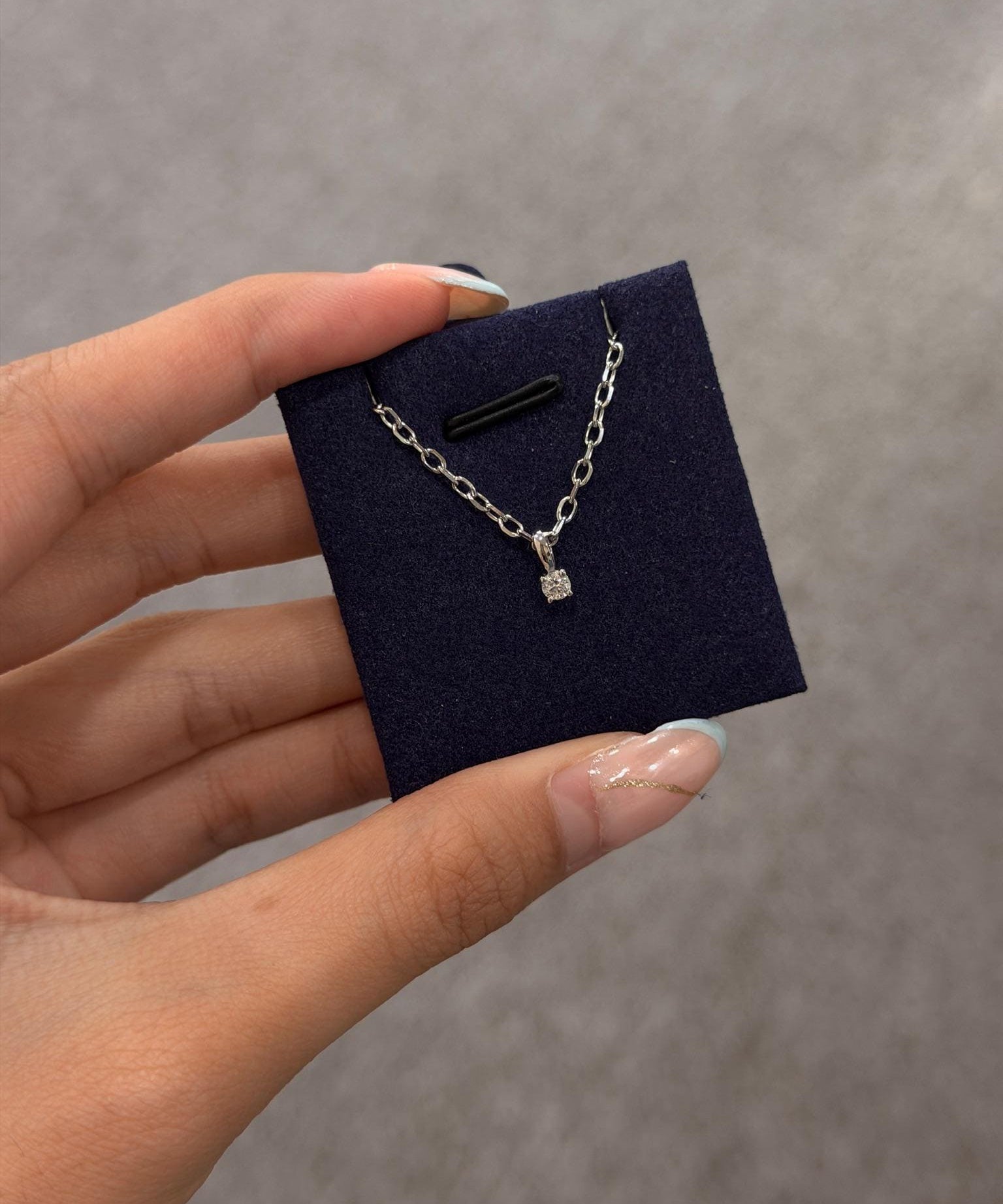 Lab Grown Diamond Solitaire Necklace 925 Sterling Silver