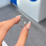 Oval Lab Grown Diamond Signet Ring 0.41 ct 925 Sterling Silver