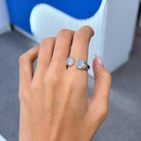 Oval Lab Grown Diamond Signet Ring 0.41 ct 925 Sterling Silver